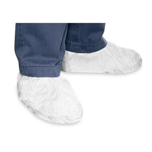 Tyvek Isoclean Shoe Covers  BOX of 100 Slip Resist White‎ 1C442SWHXL01000B LARGE